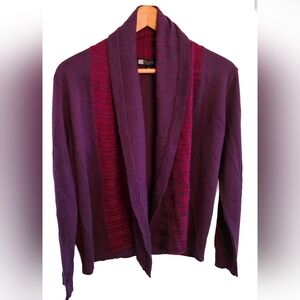 Purely Australian Merino Wool Wrap Cardigan Size M Woman's Purple And Burgundy